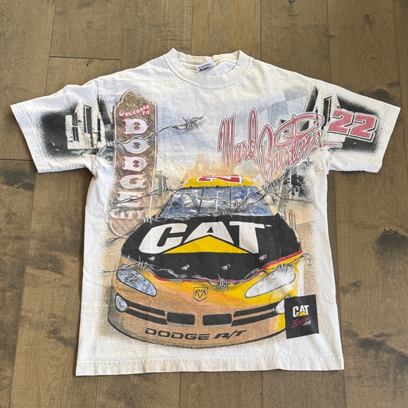 Vintage Other - Y2K 2001 Ward Burton 22 NASCAR AOP Dodge City Cat Racing Shirt Medium